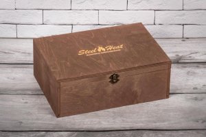 Подарочный набор SteelHeat PREMIUM BOX GLORIA серая + деревянная коробка + стартовый комплект
