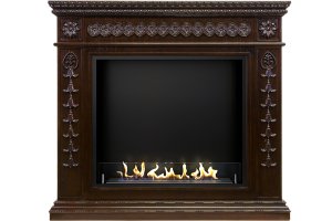 Биокамин в портале Firezo Milan Темный дуб, стандарт