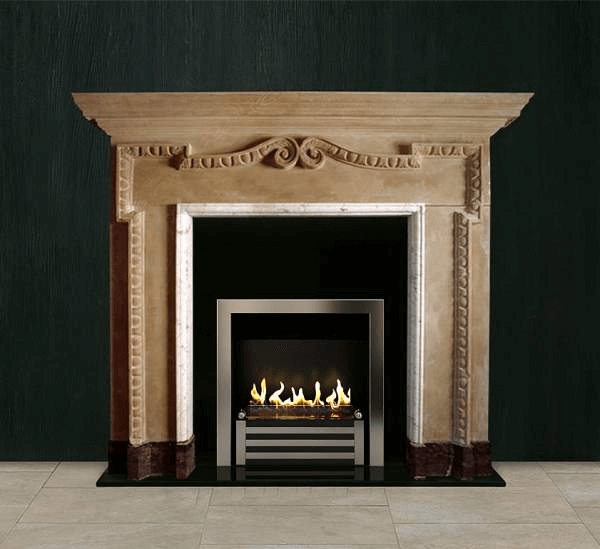 Биокамин в мраморном портале Firezo Palermo, стандарт