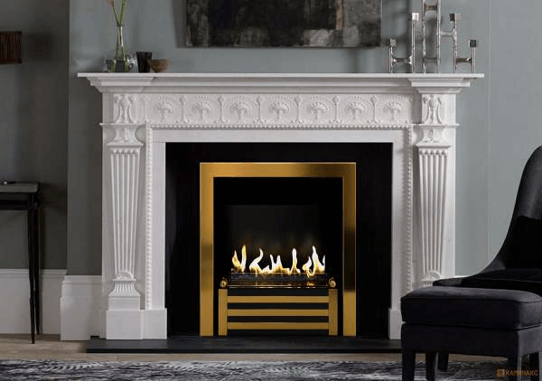 Биокамин в мраморном портале Firezo CasaMia, стандарт