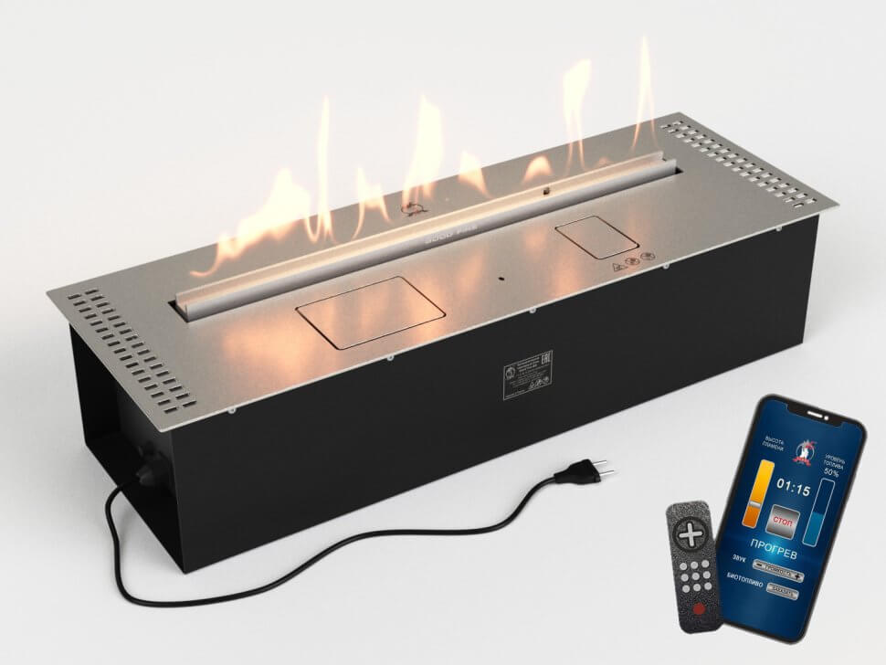 Автоматический биокамин Lux Fire Smart Flame 800 RC INOX