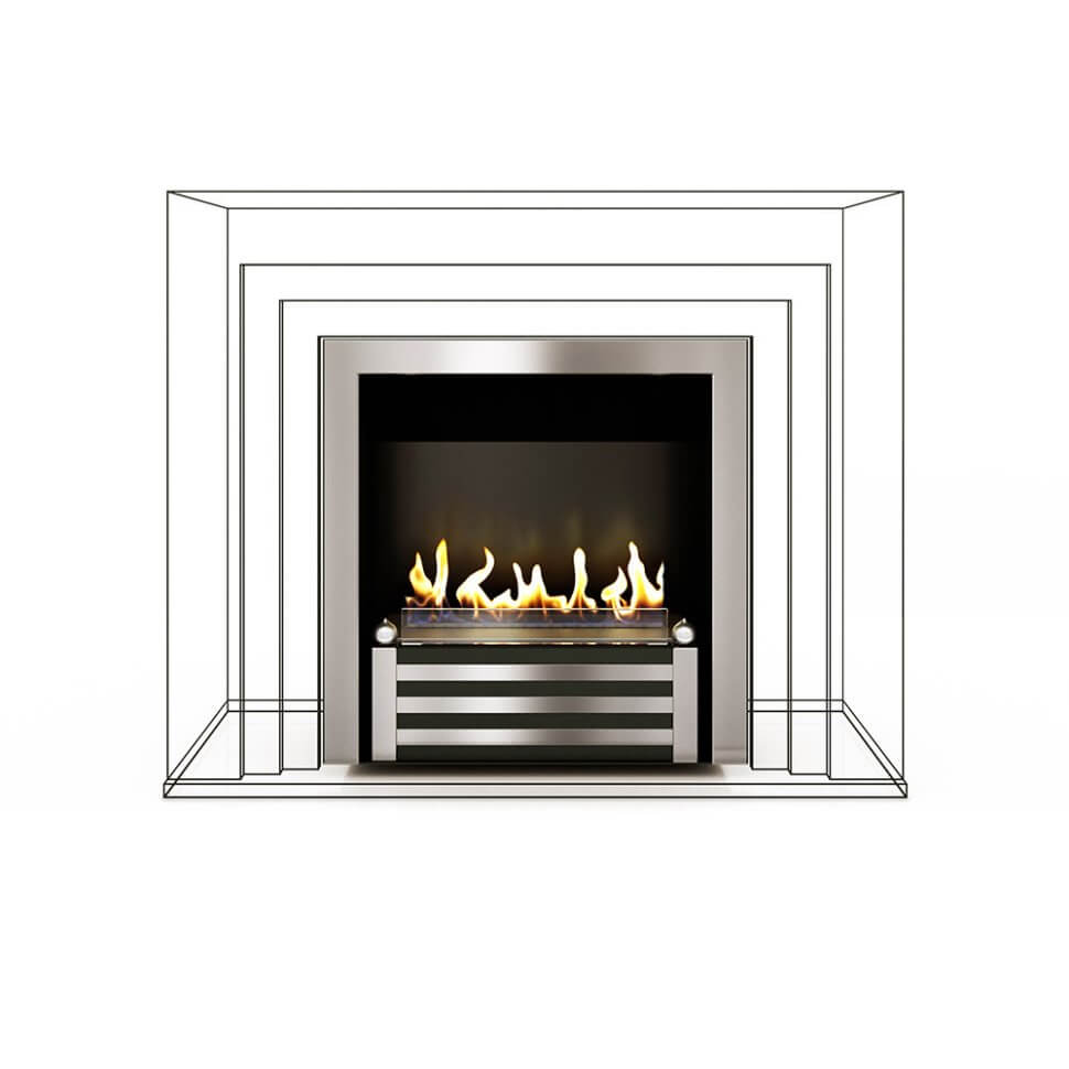 Биокамин в мраморном портале Firezo Bianco&Nero, стандарт