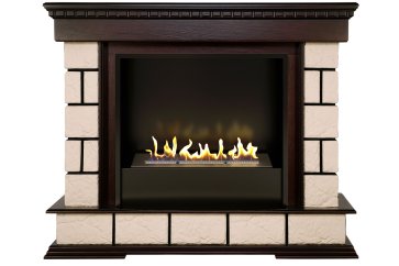 Биокамин в портале Firezo Shateau Темный дуб, стандарт