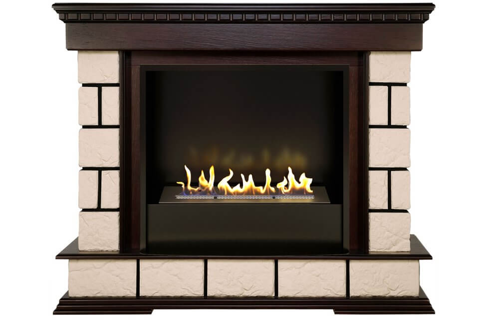 Биокамин в портале Firezo Shateau Темный дуб, стандарт