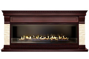 Линейный биокамин Firezo Denver Темный дуб, бежевый, стандарт